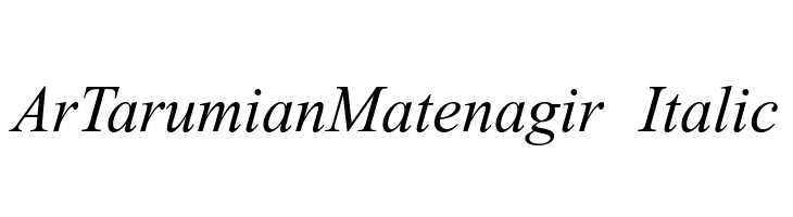 ArTarumianMatenagir Italic Font