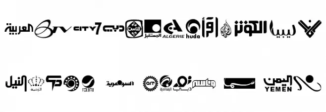 Arab TV logos 字体 大写