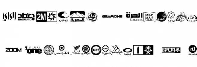 Arab TV logos خط أحرف صغيرة