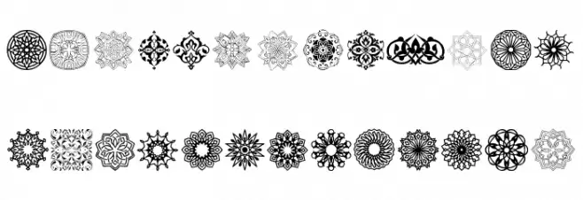 Arabesque Ornaments Caratteri MINUSCOLO
