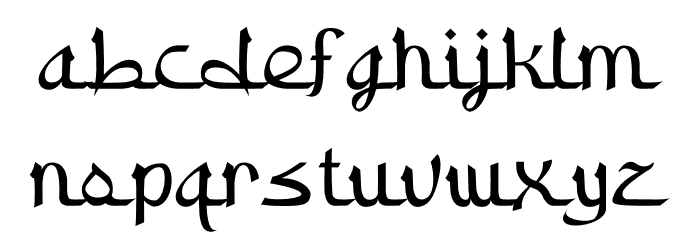 Arabian Night Commercial Used Font LOWERCASE