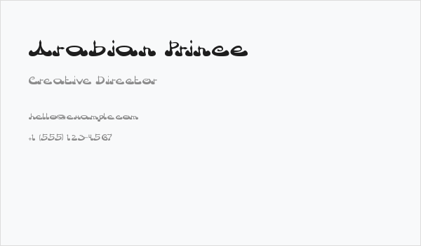 Arabian Prince Business Card