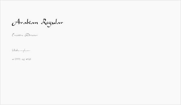 Arabian Regular Business Card