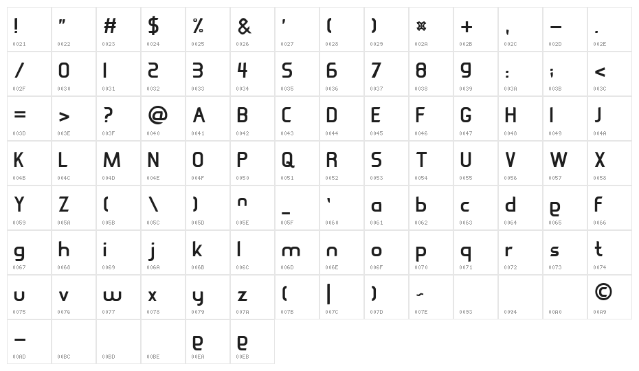 Arabic-R-2013 Character Map