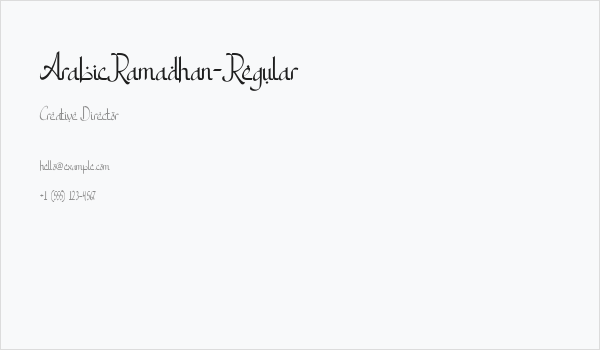 ArabicRamadhan-Regular Business Card