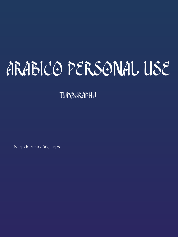 Arabico Personal Use Poster