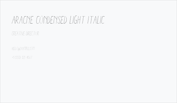 Aracne Condensed Light Italic Business Card
