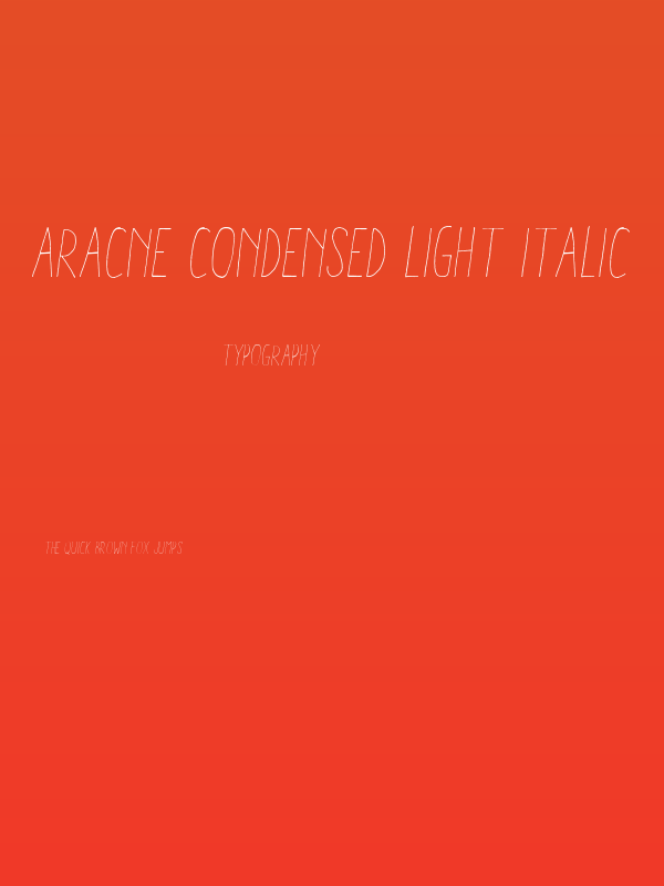Aracne Condensed Light Italic Poster