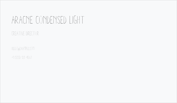 Aracne Condensed Light Business Card