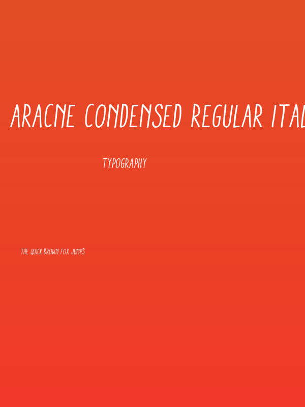 Aracne Condensed Regular Italic Poster
