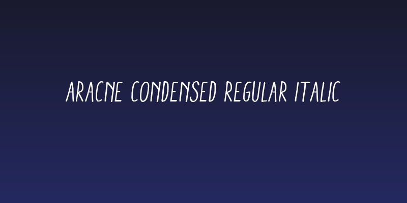 Aracne Condensed Regular Italic Social Header