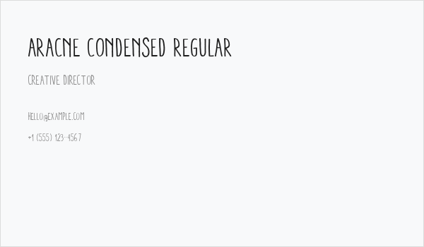 Aracne Condensed Regular Business Card