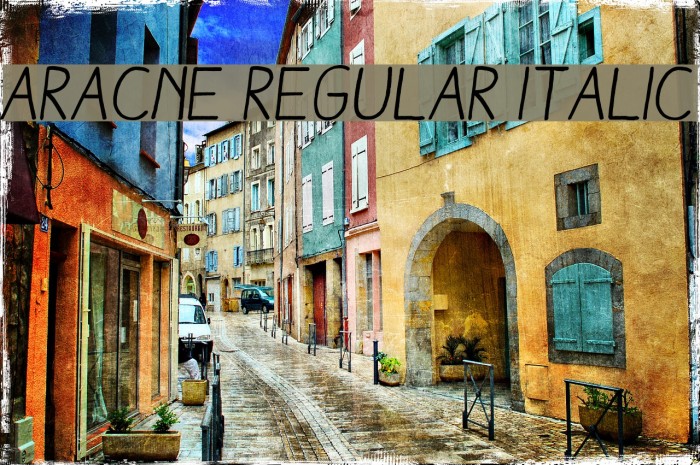 Aracne Regular Italic Font examples