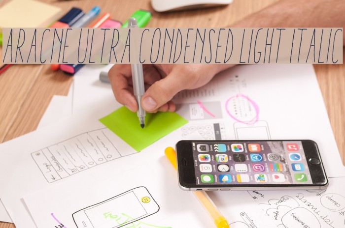 Aracne Ultra Condensed Light Italic Font examples