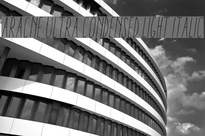 Aracne Ultra Condensed Light Italic Font examples