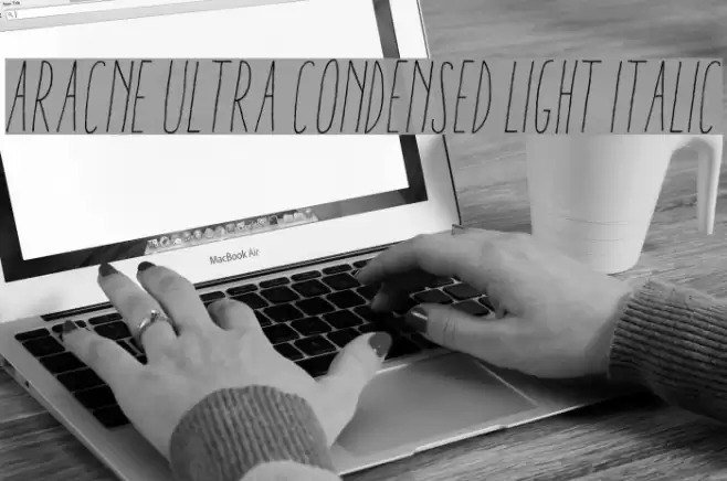 Aracne Ultra Condensed Light Italic Font examples