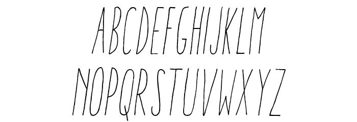 Aracne Ultra Condensed Light Italic Font LOWERCASE