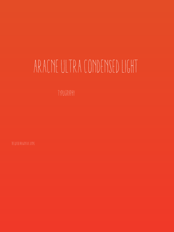 Aracne Ultra Condensed Light Poster