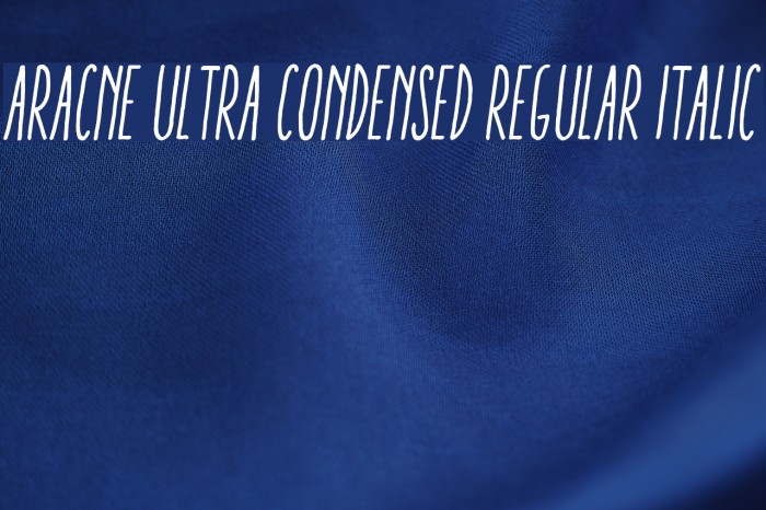 Aracne Ultra Condensed Regular Italic Example 1