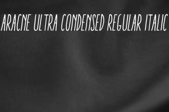 Aracne Ultra Condensed Regular Italic Font examples
