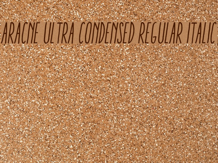 Aracne Ultra Condensed Regular Italic Example 2