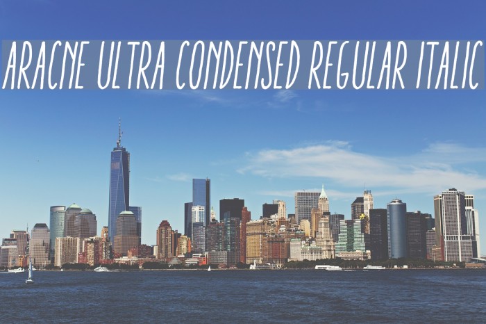 Aracne Ultra Condensed Regular Italic Example 3