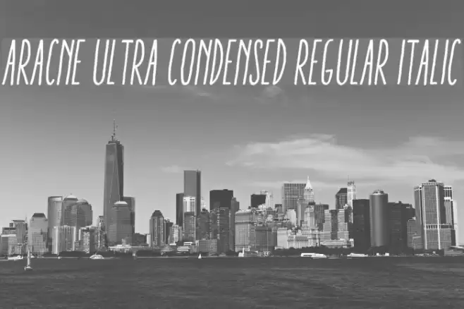 Aracne Ultra Condensed Regular Italic Font examples