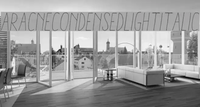 AracneCondensedLightItalic Font examples