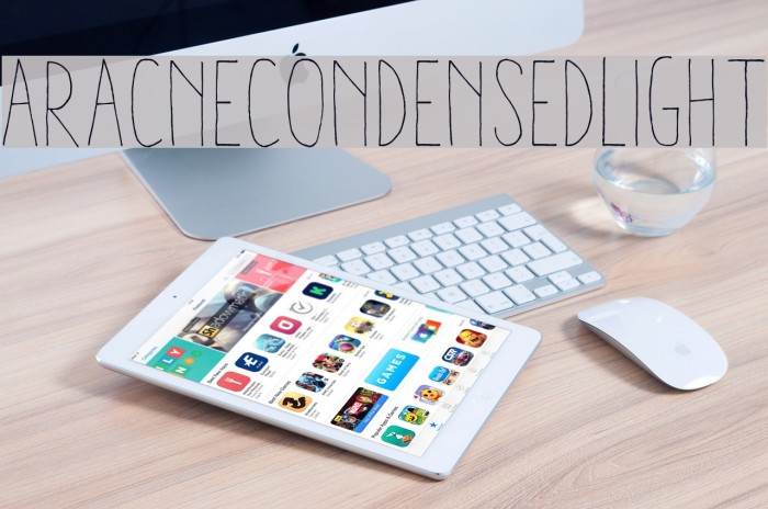 AracneCondensedLight Font examples
