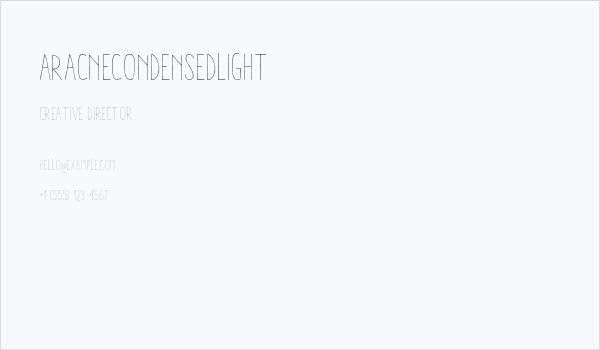 AracneCondensedLight Business Card