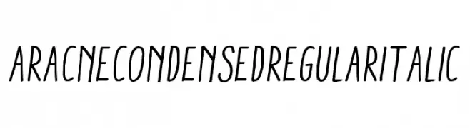 AracneCondensedRegularItalic  font caratteri gratis