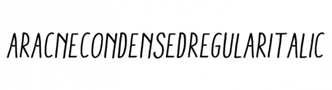 AracneCondensedRegularItalic  font caratteri gratis