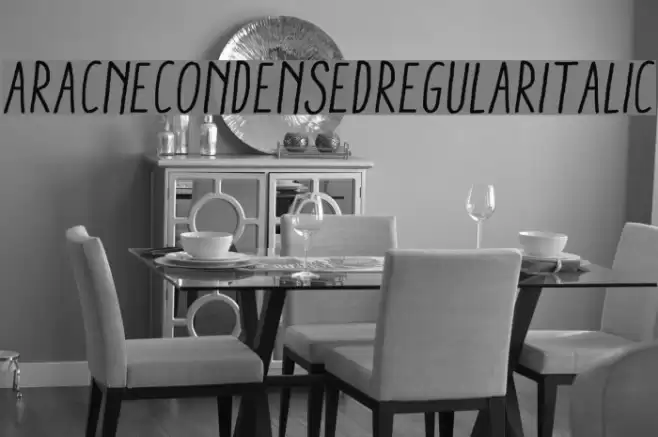 AracneCondensedRegularItalic Font examples