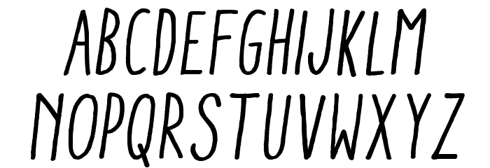 AracneCondensedRegularItalic Font LOWERCASE