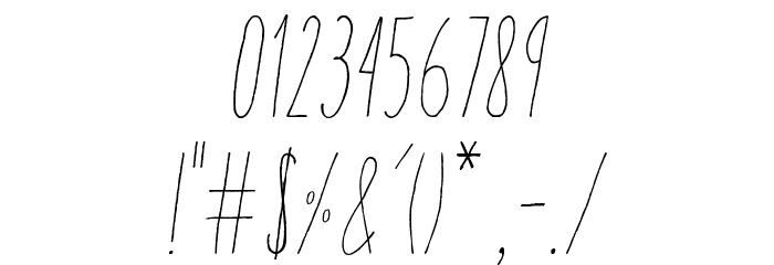 AracneUltraCondensed-LightItalic Font OTHER CHARS