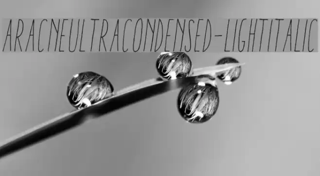 AracneUltraCondensed-LightItalic Font examples