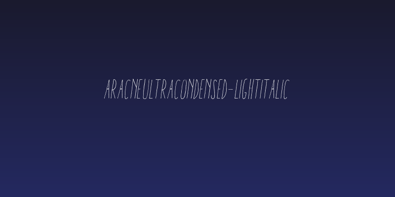 AracneUltraCondensed-LightItalic Social Header