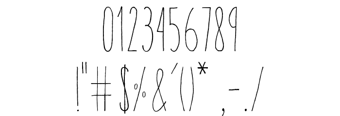 AracneUltraCondensedLight Font OTHER CHARS