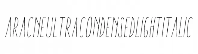 AracneUltraCondensedLightItalic  免费字体下载