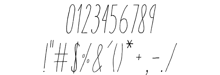 AracneUltraCondensedLightItalic Font OTHER CHARS
