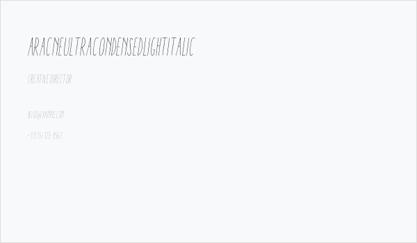 AracneUltraCondensedLightItalic Business Card