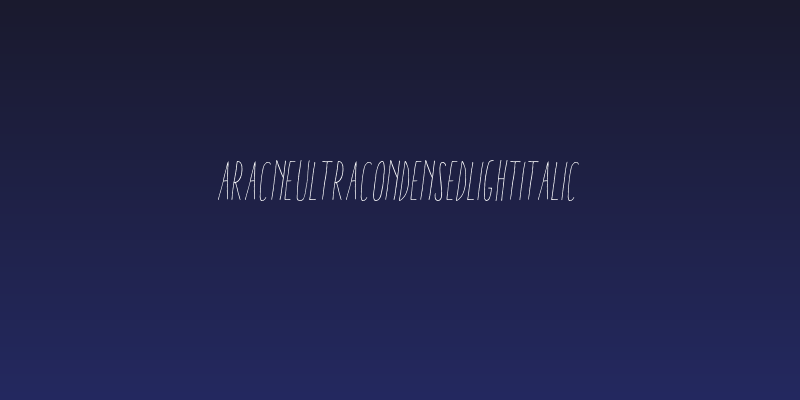 AracneUltraCondensedLightItalic Social Header