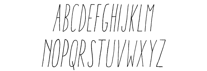 AracneUltraCondensedLightItalic Font LOWERCASE