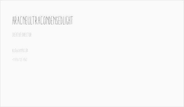 AracneUltraCondensedLight Business Card