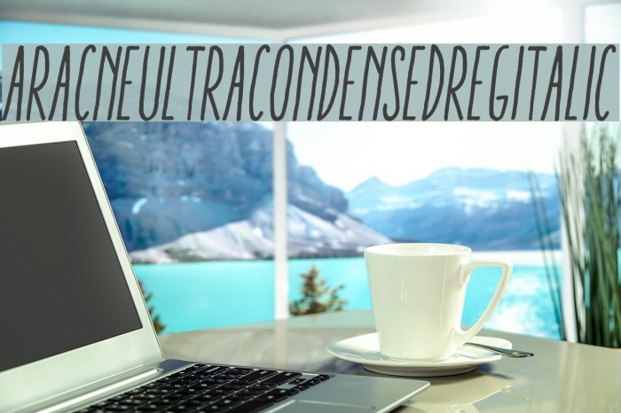 AracneUltraCondensedRegItalic Font examples