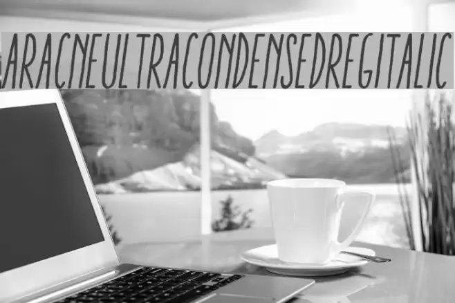 AracneUltraCondensedRegItalic Font examples