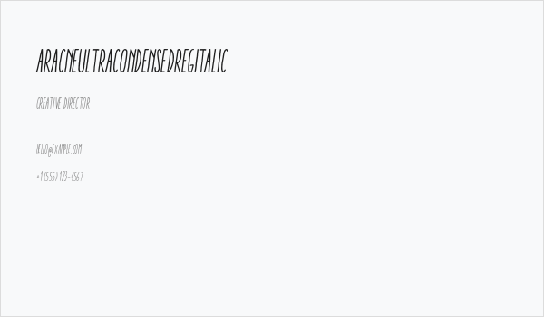 AracneUltraCondensedRegItalic Business Card