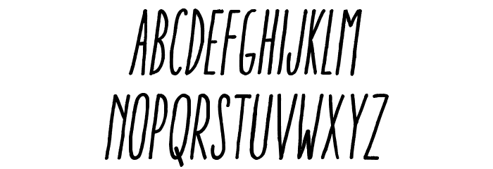 AracneUltraCondensedRegItalic Font Litere mici