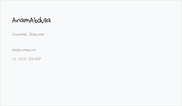 AramAbdulla Business Card