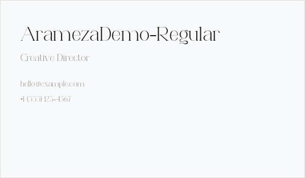 AramezaDemo-Regular Business Card